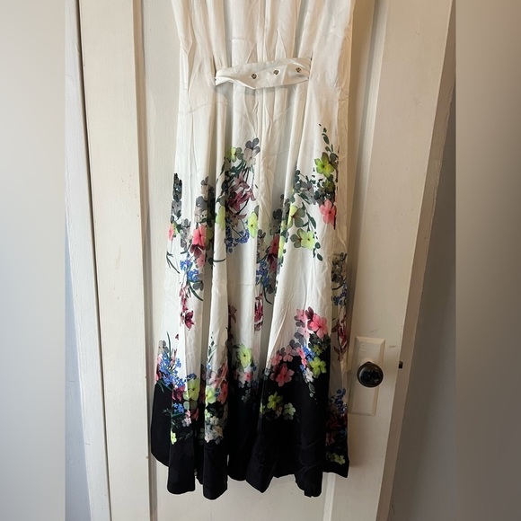 Ted Baker Floral Midi Dress - White and Black - Picture 14 of 16